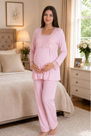 Effortt 2403 Pudra Lohusa Pijama Takım Effortt 2403 Pudra Lohusa Pijama Takım